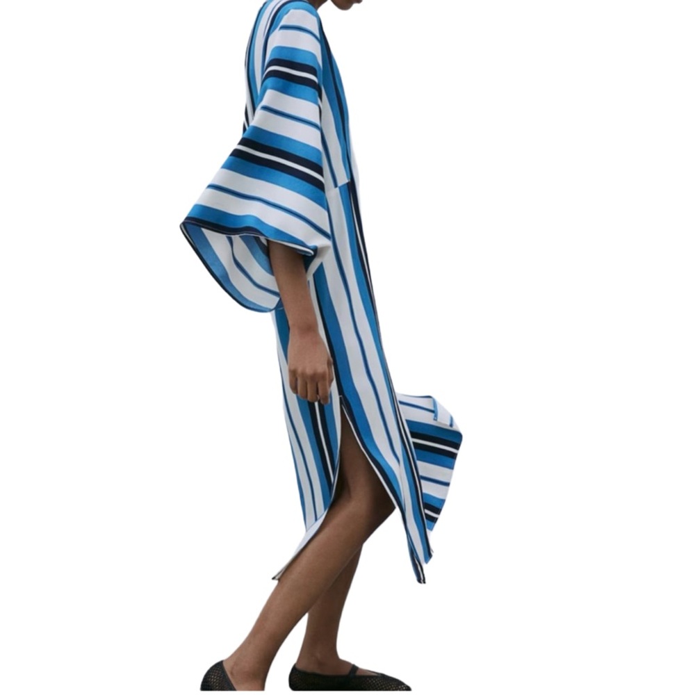 H&M Striped Blue and White‎ Viscose Kaftan Swim Cover-Up NWT Size S